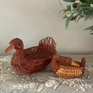 Wicker Duck Basket Set